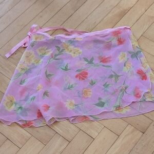 Floral Sheer Wrap Skirt